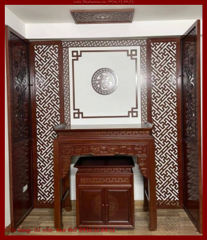 Bàn Án Gian Thờ Gỗ Gụ Lào Nhị Cấp Hàng Đặt